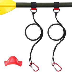 Bungee Rod Holder Paddle Leash with Progressive Gel Grip for Kayaking and Canoeing