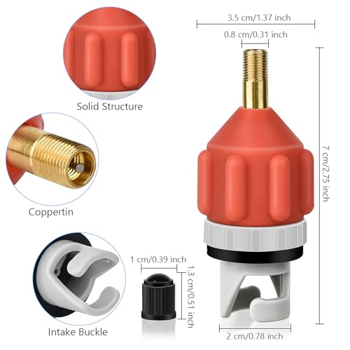 Set of two Stand-Up Paddle Board Pump Adapters - Sturdy Air Valve Adapters for Inflatable Boats, Excessive-High quality Kayak Equipment for Quick Inflation and Deflation